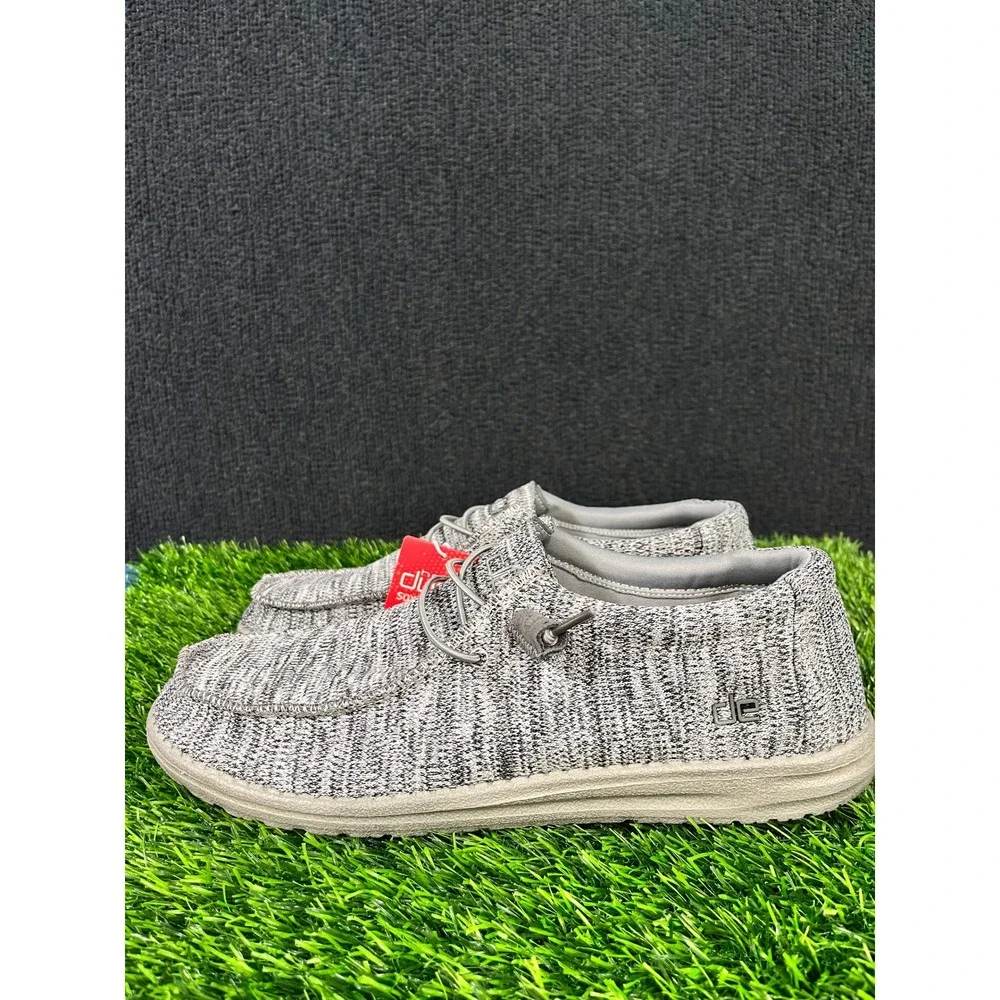 Hey Dude Wally B Sox Grey Knit Loafers Mens 13 Slip On Shoes 111033000